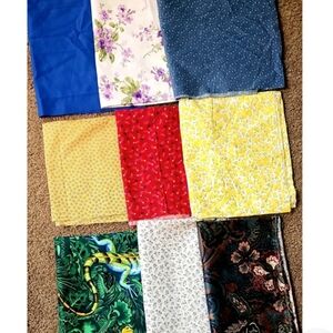 Lot Of 9 Scraps Remnant Cotton Fabric For Sewing,crafts,quilting.Different Size